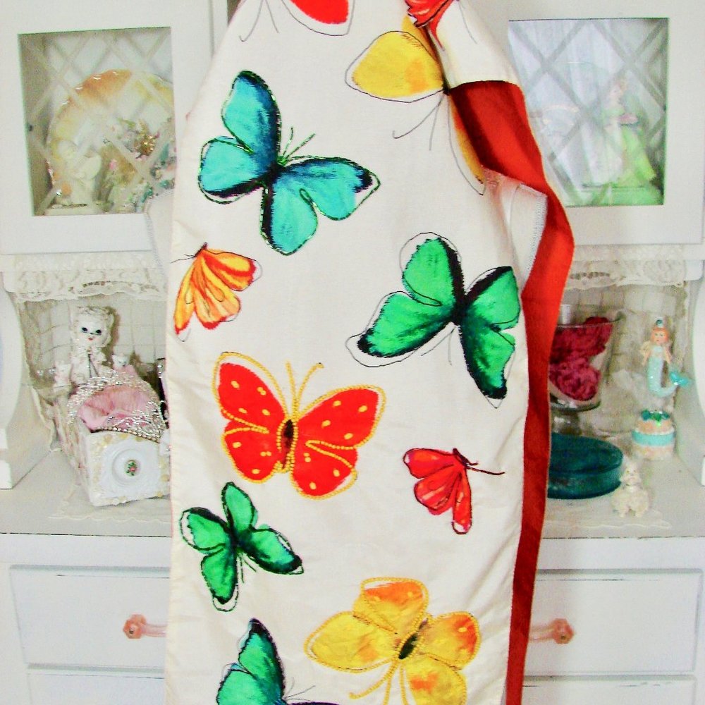 Luxury Pier 1, Boho Brightly Colored Butterfly Beaded, Table Runner